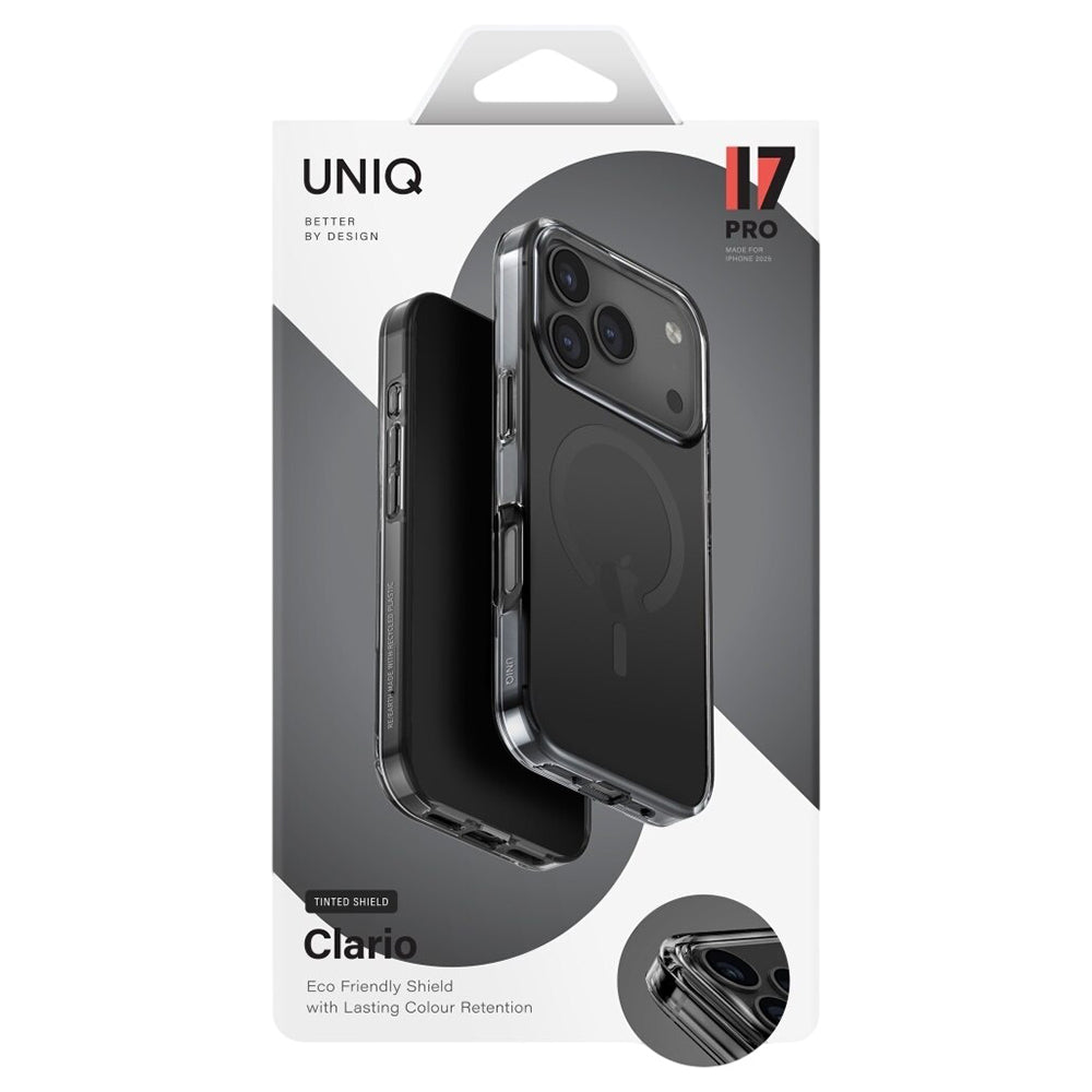 Custodia MagSafe per Apple iPhone 17 Pro Max, UNIQ, Clario MagClick, Nera