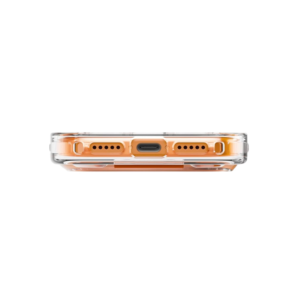 Custodia MagSafe per Apple iPhone 17 Pro Max, UNIQ, Heldro Air MagClick, Trasparente Arancione