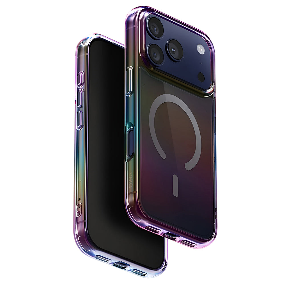 Custodia MagSafe per Apple iPhone 17 Pro Max, UNIQ, Iridescia MagClick, Aurora