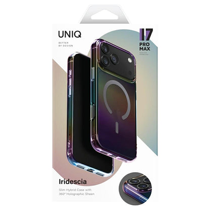 Custodia MagSafe per Apple iPhone 17 Pro Max, UNIQ, Iridescia MagClick, Aurora