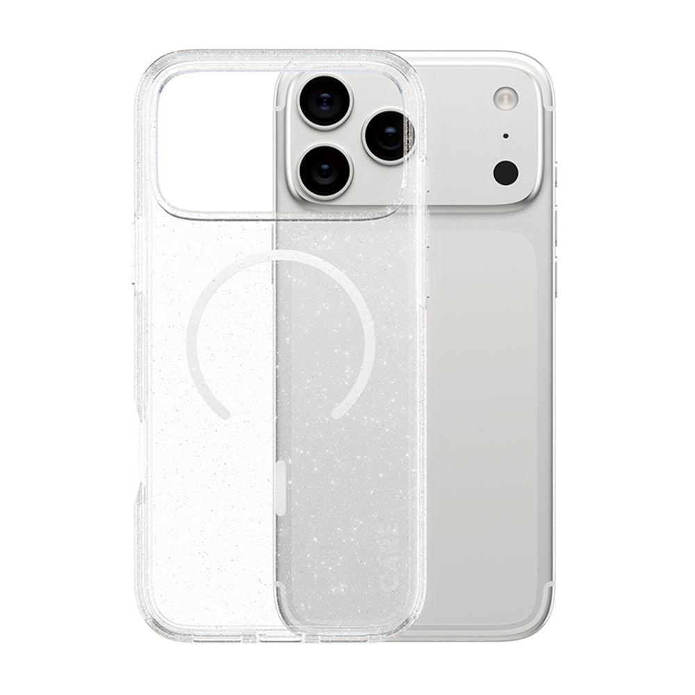 Custodia MagSafe per Apple iPhone 17 Pro, PanzerGlass, Care Urban Explorer Star Lit, Trasparente Bianca