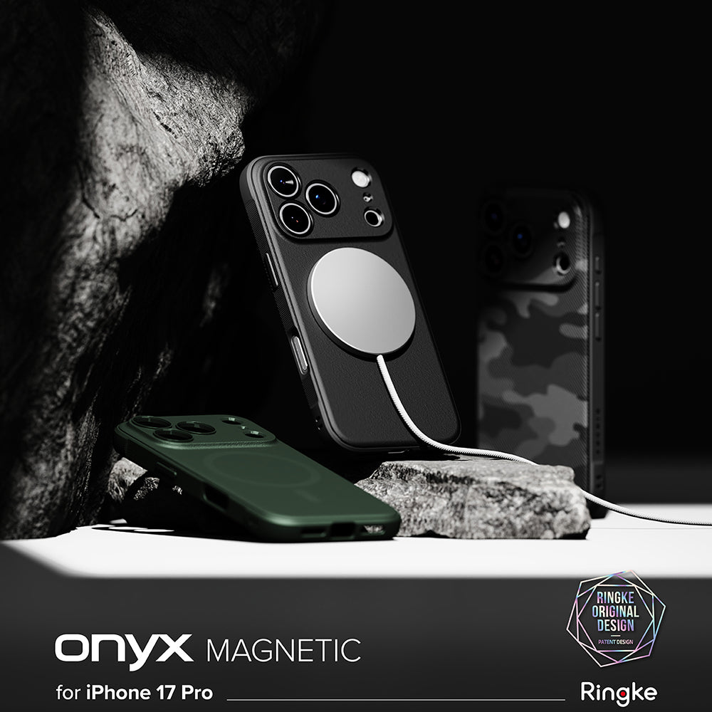 Custodia MagSafe per Apple iPhone 17 Pro, Ringke, Onyx, Nera