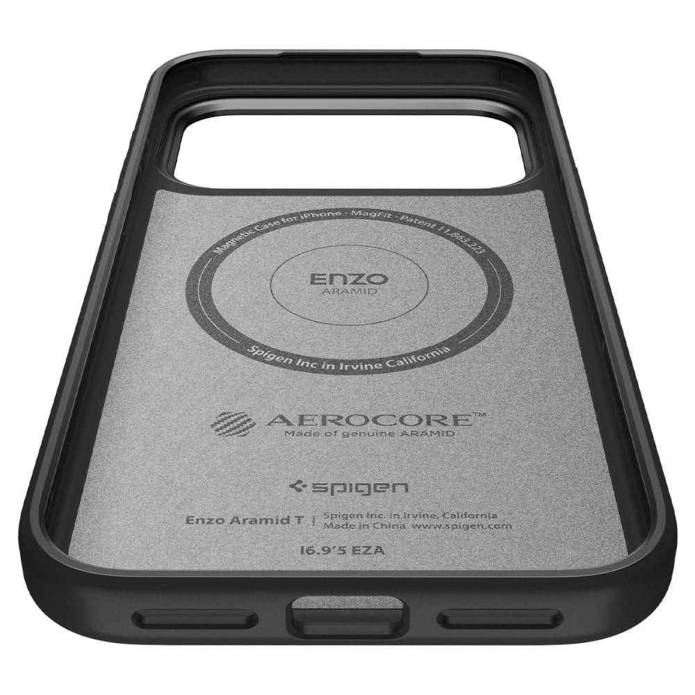 Custodia MagSafe per Apple iPhone 17 Pro, Spigen, Enzo Aramid T, Nera