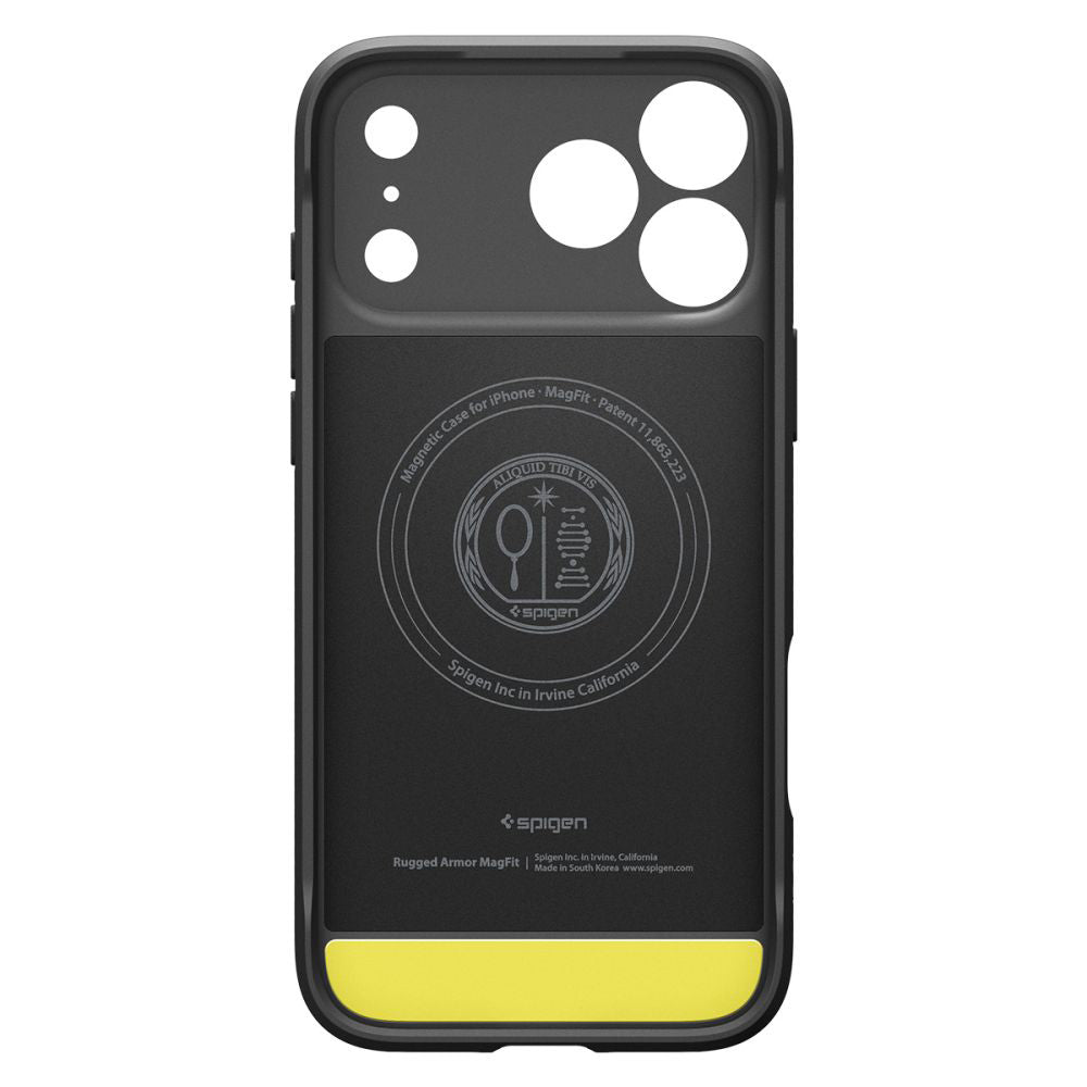 Custodia MagSafe per Apple iPhone 17 Pro, Spigen, Rugged Armor, Nera Opaca