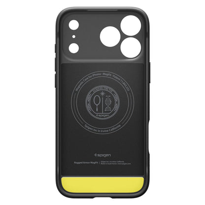 Custodia MagSafe per Apple iPhone 17 Pro, Spigen, Rugged Armor, Nera Opaca