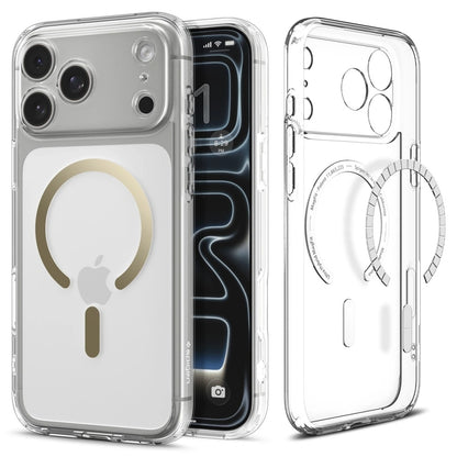 Custodia MagSafe per Apple iPhone 17 Pro, Spigen, Ultra Hybrid, Oro Trasparente