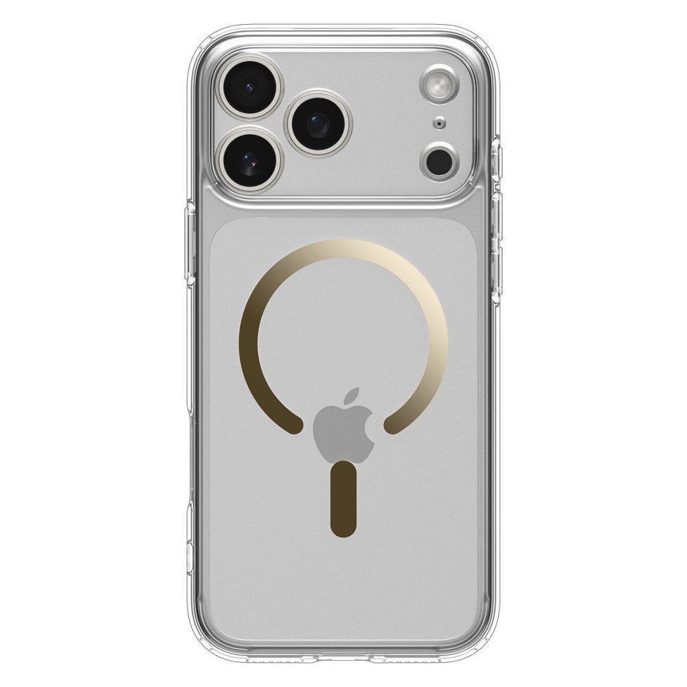 Custodia MagSafe per Apple iPhone 17 Pro, Spigen, Ultra Hybrid, Oro Trasparente