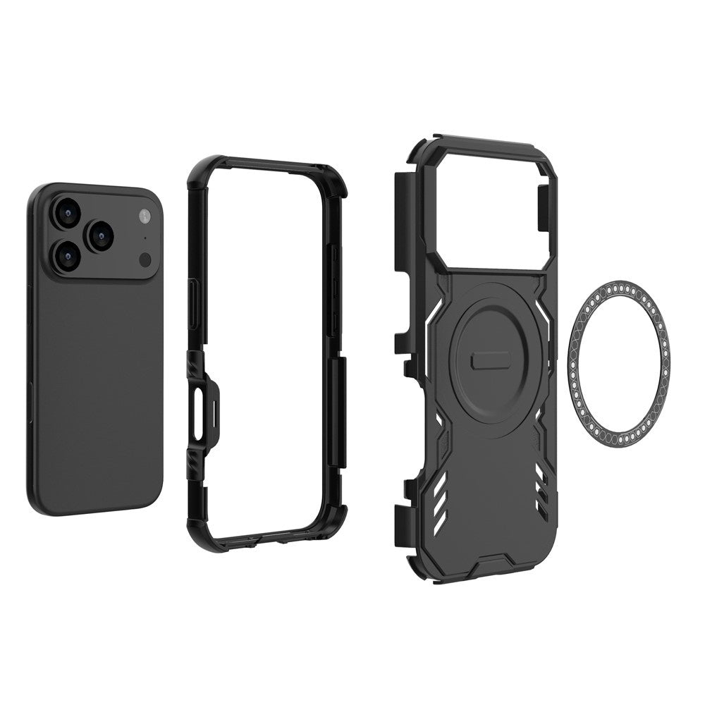 Custodia MagSafe per Apple iPhone 17 Pro, Techsuit, ArmorMag, Nera