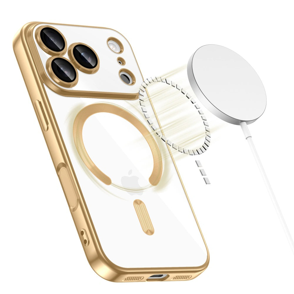 Custodia MagSafe per Apple iPhone 17 Pro, Techsuit, Luxury Crystal, Verde Chiaro