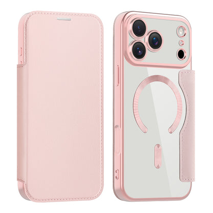Custodia MagSafe per Apple iPhone 17 Pro, Techsuit, SmartMag Book, Rosa