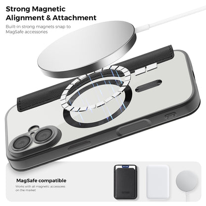 Custodia MagSafe per Apple iPhone 17 Pro, Techsuit, SmartMag Book, Rosa