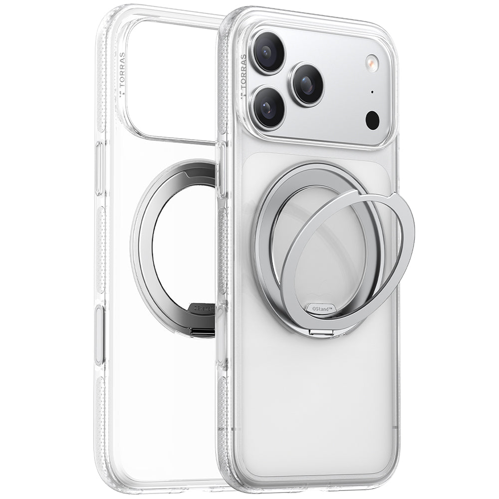 Custodia MagSafe per Apple iPhone 17 Pro, Torras, Ostand R Fitness, Trasparente