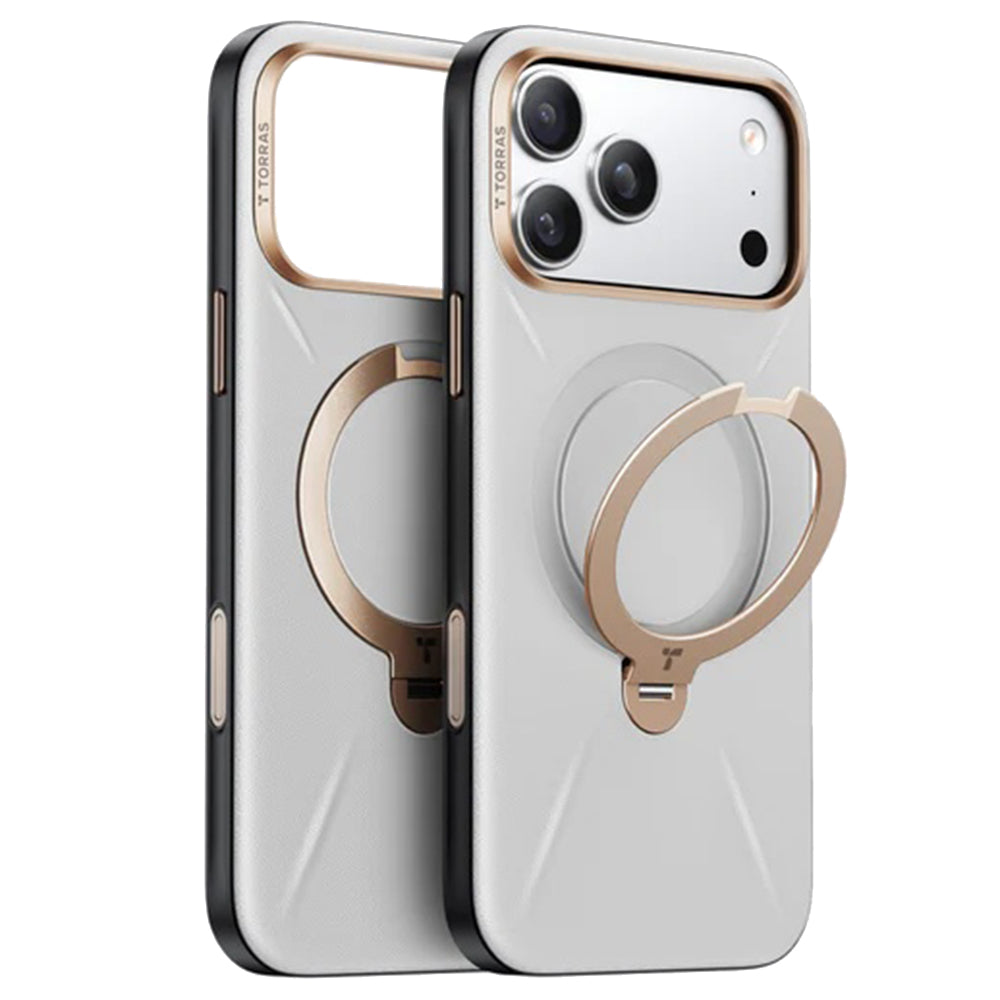 Custodia MagSafe per Apple iPhone 17 Pro, Torras, QPRO Leather, Grigio