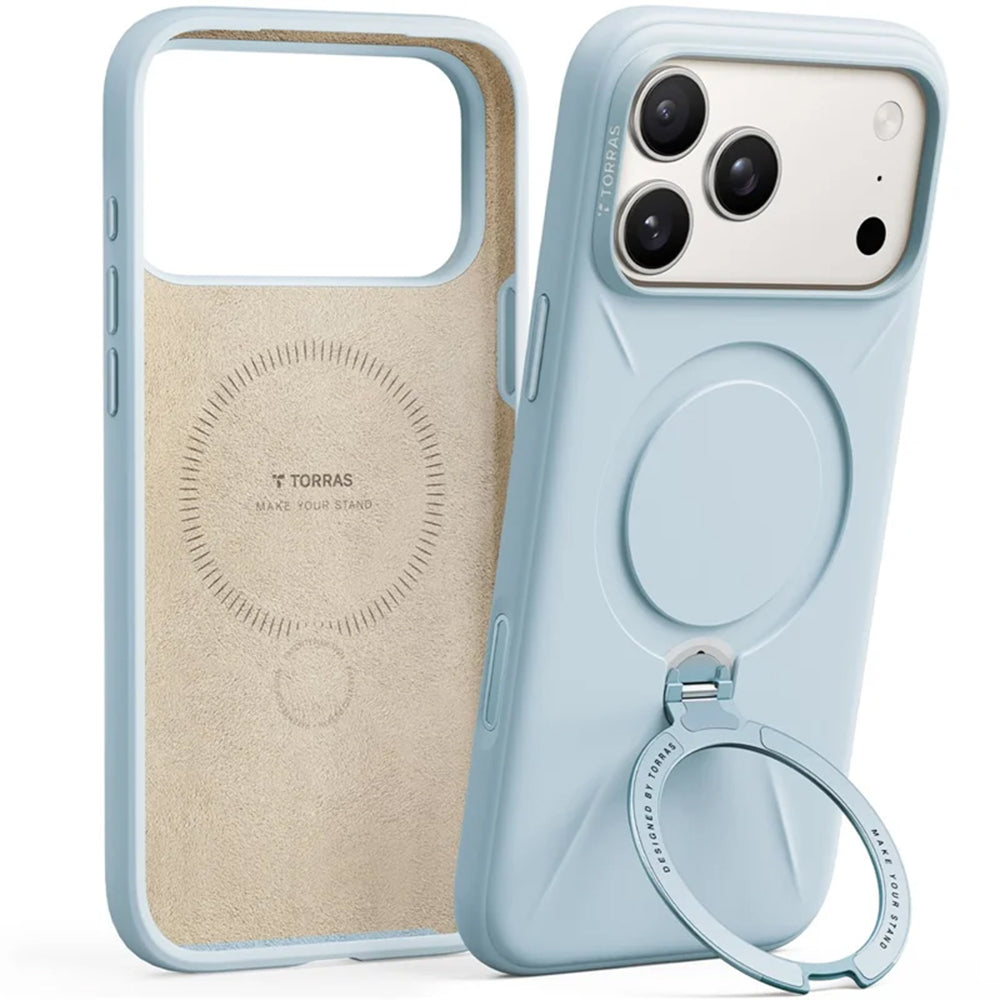 Custodia MagSafe per Apple iPhone 17 Pro, Torras, QPRO Silicone, Blu Chiaro