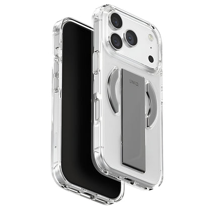Custodia MagSafe per Apple iPhone 17 Pro, UNIQ, Heldro Air MagClick, Grigio Trasparente