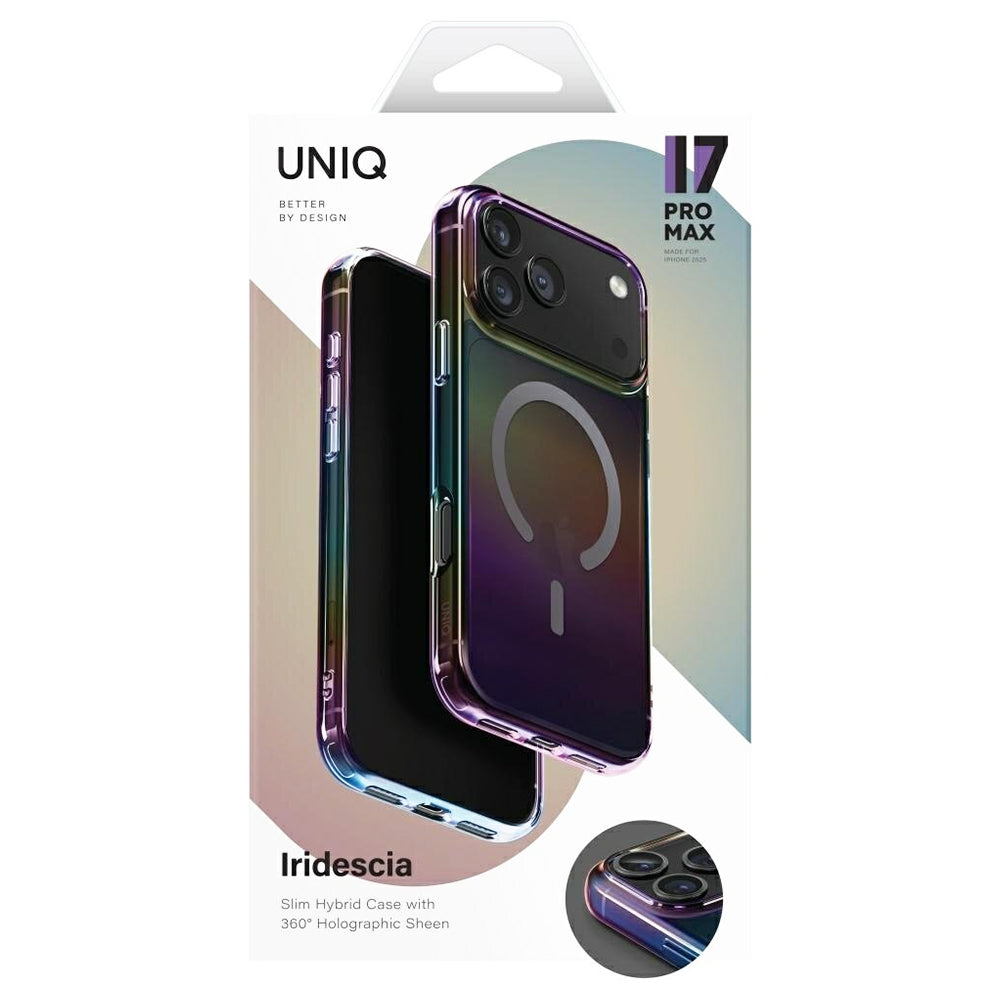 Custodia MagSafe per Apple iPhone 17 Pro, UNIQ, Iridescia MagClick, Aurora