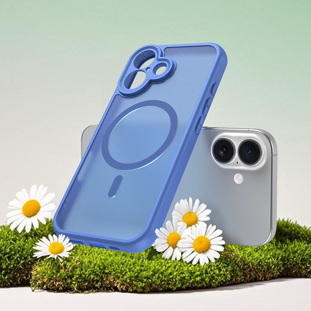 Custodia MagSafe per Apple iPhone 17, Techsuit, HaloFrost II, Blu