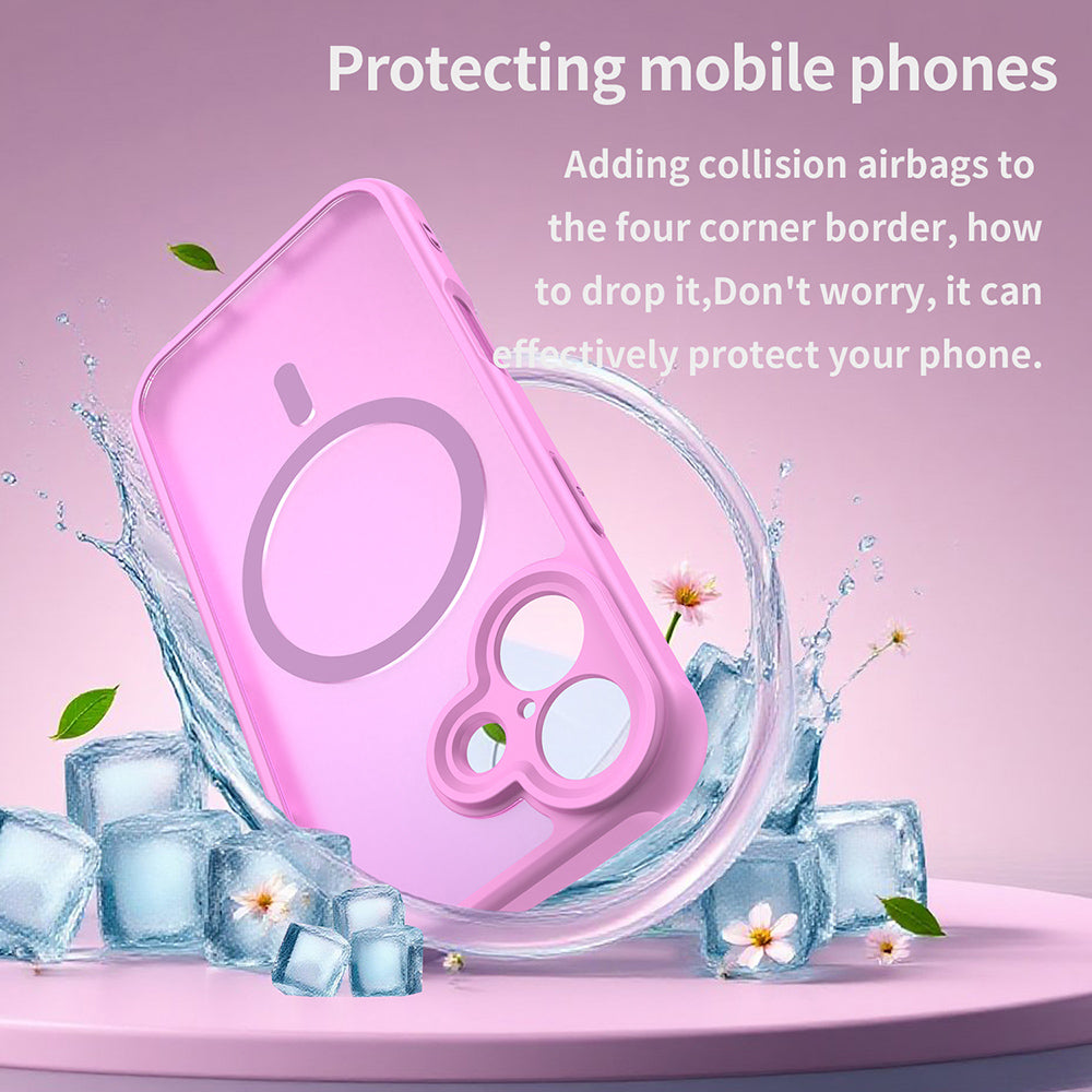 Custodia MagSafe per Apple iPhone 17, Techsuit, HaloFrost II, Rosa