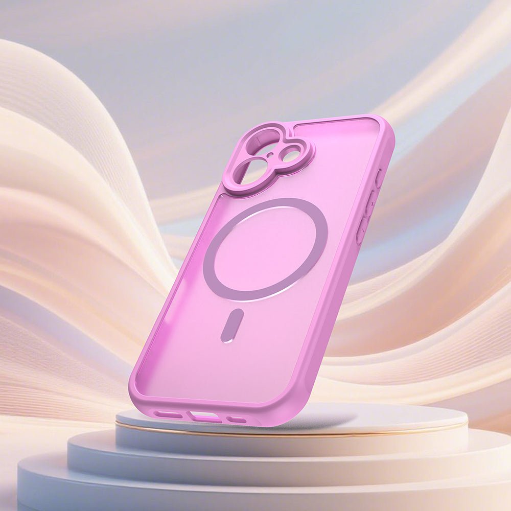 Custodia MagSafe per Apple iPhone 17, Techsuit, HaloFrost II, Rosa