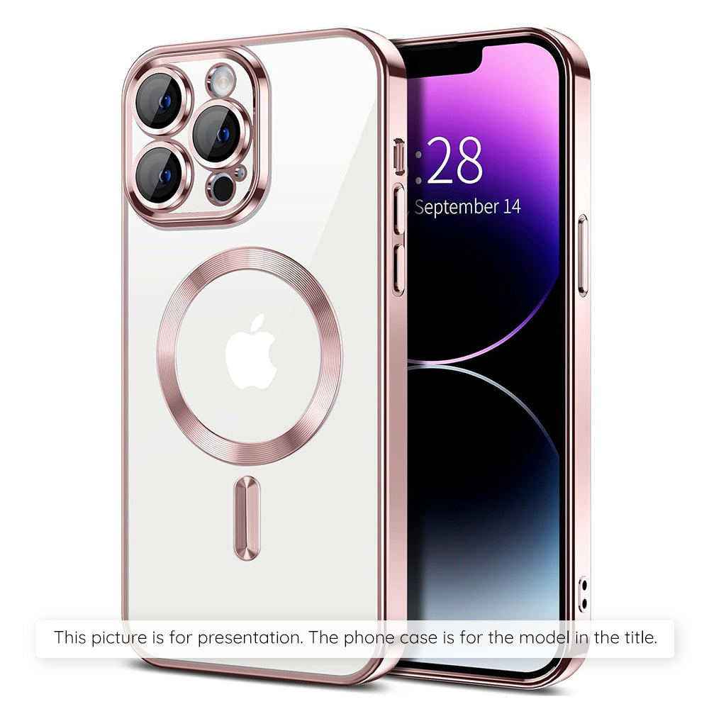 Custodia MagSafe per Apple iPhone 17, Techsuit, Luxury Crystal, Rosa