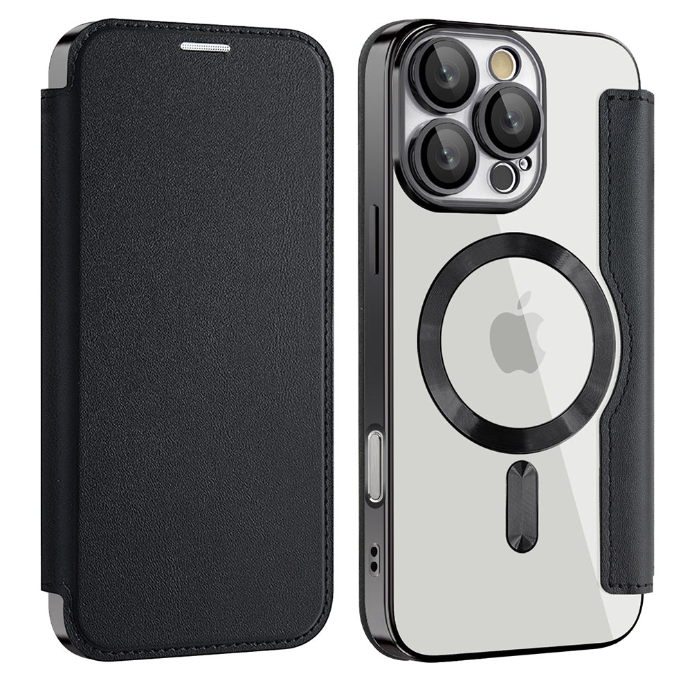 Custodia MagSafe per Apple iPhone 17, Techsuit, SmartMag Book, Nera