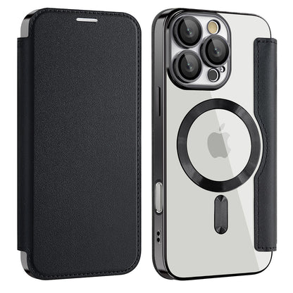 Custodia MagSafe per Apple iPhone 17, Techsuit, SmartMag Book, Nera