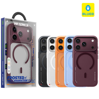Custodia MagSafe per Apple iPhone 18 Pro / 17 Pro, Blueo, supporto con dissipazione del calore, arancione satinato