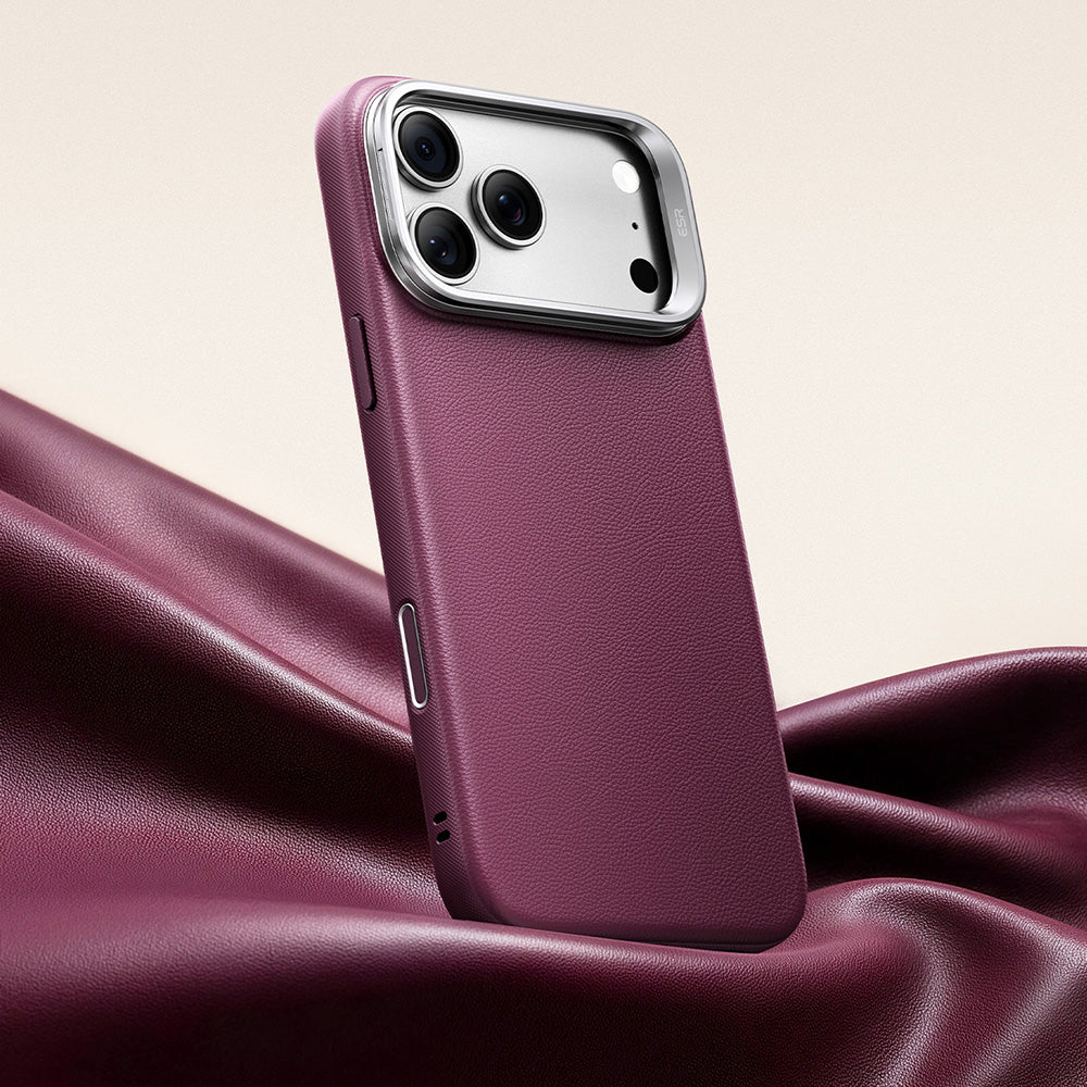 Custodia MagSafe per Apple iPhone 18 Pro / 17 Pro, ESR, Atelier con Supporto, Bordeaux Scuro Satinato