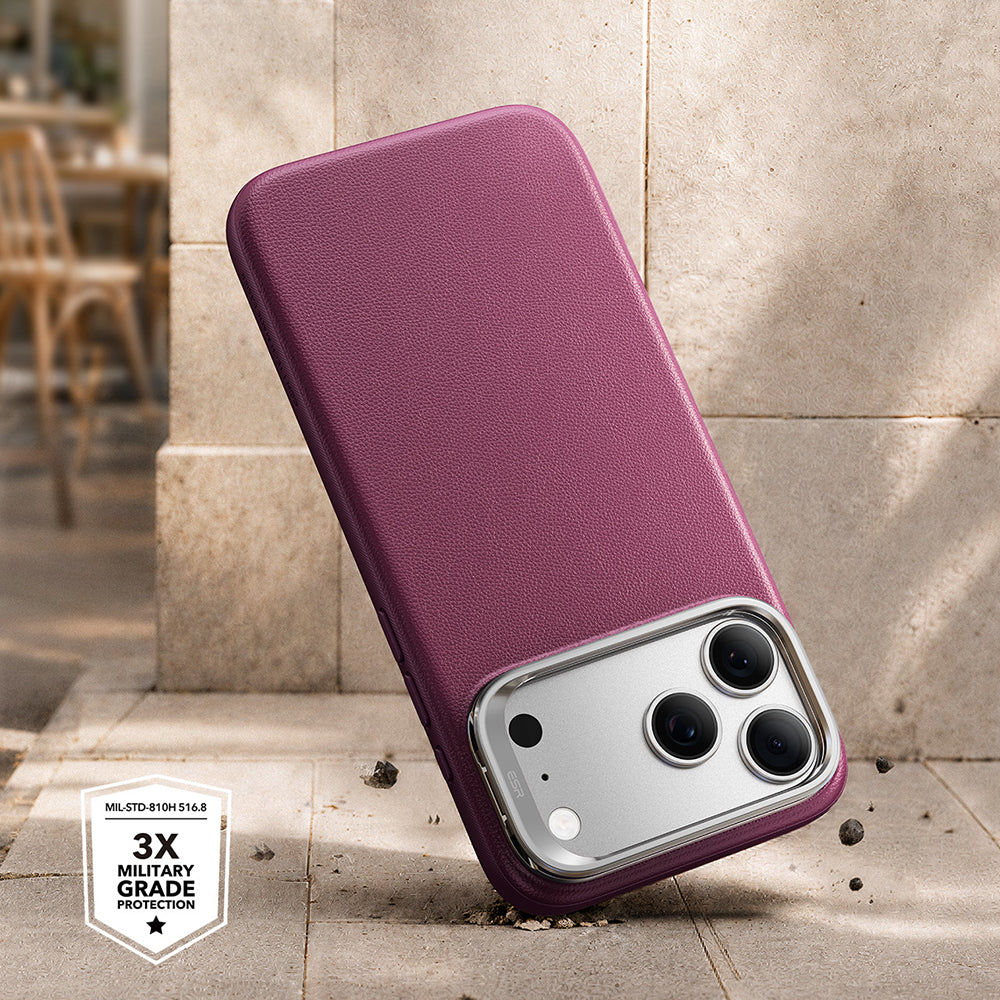 Custodia MagSafe per Apple iPhone 18 Pro / 17 Pro, ESR, Atelier con Supporto, Bordeaux Scuro Satinato