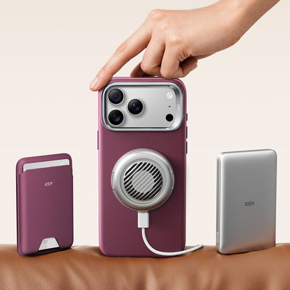 Custodia MagSafe per Apple iPhone 18 Pro / 17 Pro, ESR, Atelier con Supporto, Bordeaux Scuro Satinato
