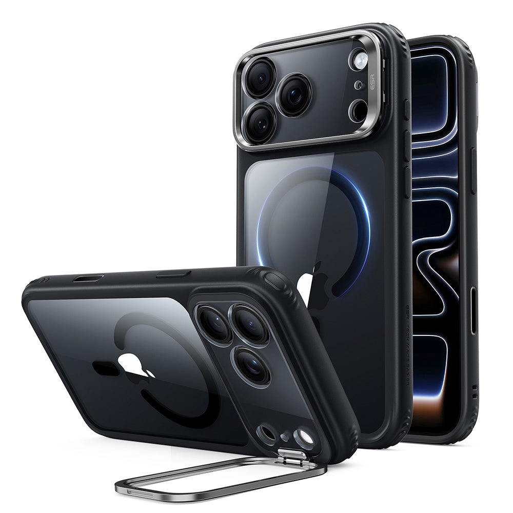 Custodia MagSafe per Apple iPhone 18 Pro / 17 Pro, ESR, Classic Hybrid Kickstand, Nero Trasparente