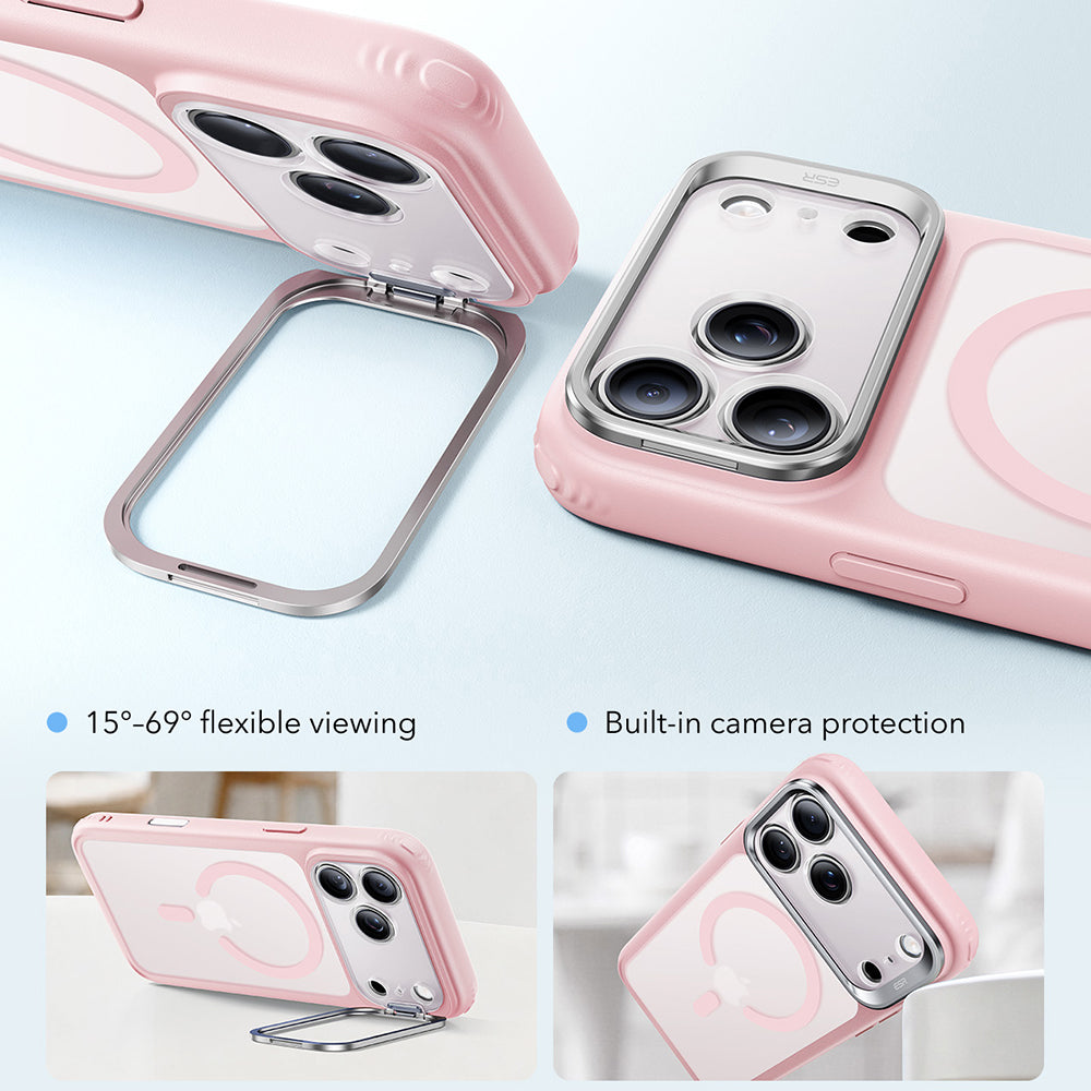 Custodia MagSafe per Apple iPhone 18 Pro / 17 Pro, ESR, Classic Hybrid Kickstand, Rosa Satinata