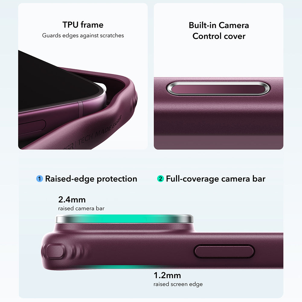 Custodia MagSafe per Apple iPhone 18 Pro / 17 Pro, ESR, Classic Hybrid Kickstand, Vinaccia Scura Satinata