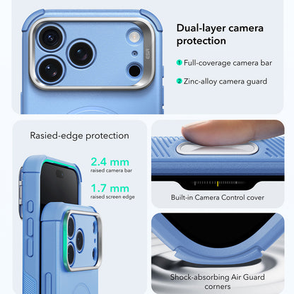 Custodia MagSafe per Apple iPhone 18 Pro / 17 Pro, ESR, Cyber Armor Kickstand, Blu
