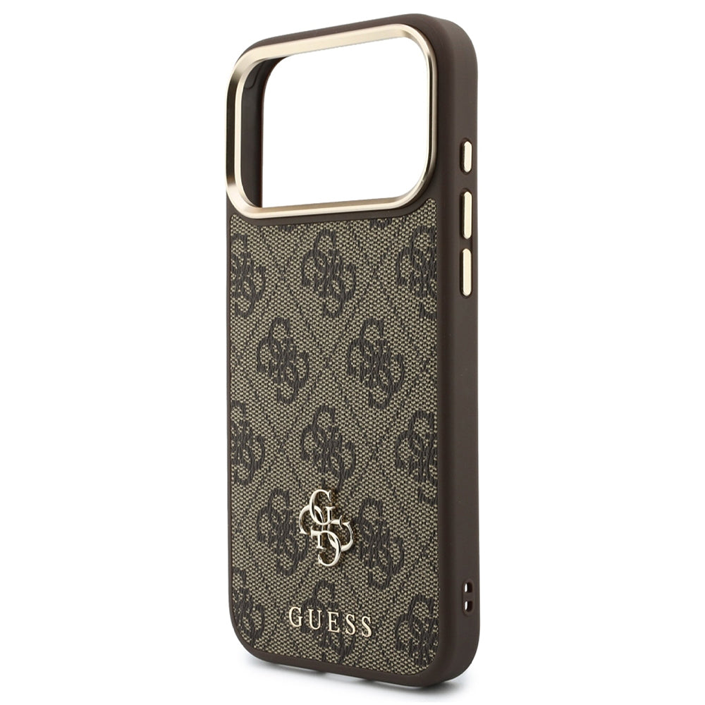 Custodia MagSafe per Apple iPhone 18 Pro / 17 Pro, Guess, 4G Cardslot & Big Strap, Marrone