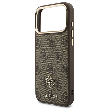 Custodia MagSafe per Apple iPhone 18 Pro / 17 Pro, Guess, 4G Cardslot & Big Strap, Marrone