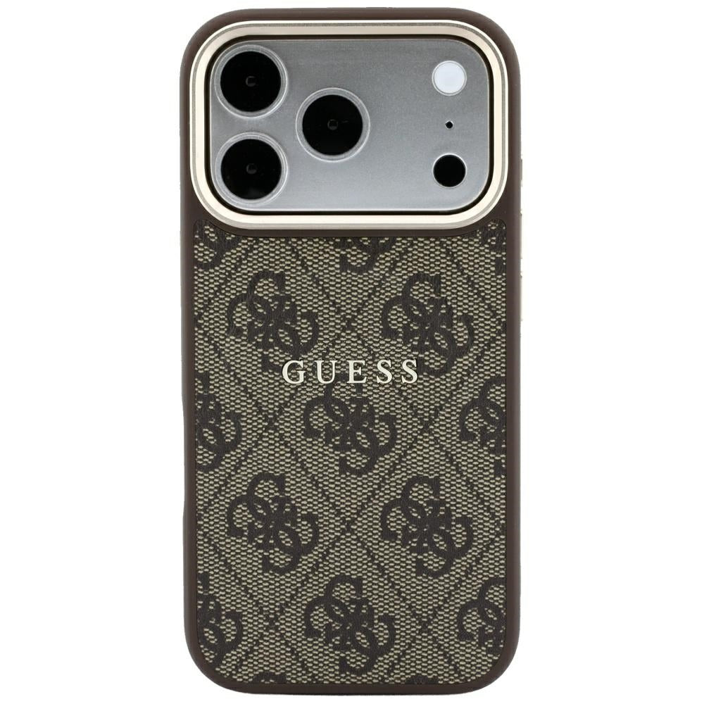 Custodia MagSafe per Apple iPhone 18 Pro / 17 Pro, Guess, 4G Embossed Classic, Marrone