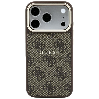 Custodia MagSafe per Apple iPhone 18 Pro / 17 Pro, Guess, 4G Embossed Classic, Marrone