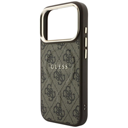 Custodia MagSafe per Apple iPhone 18 Pro / 17 Pro, Guess, 4G Embossed Classic, Marrone