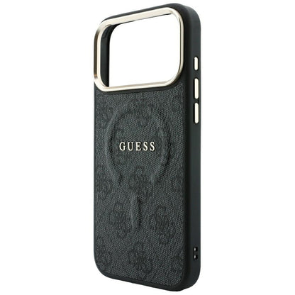 Custodia MagSafe per Apple iPhone 18 Pro / 17 Pro, Guess, 4G Embossed Classic, Nera