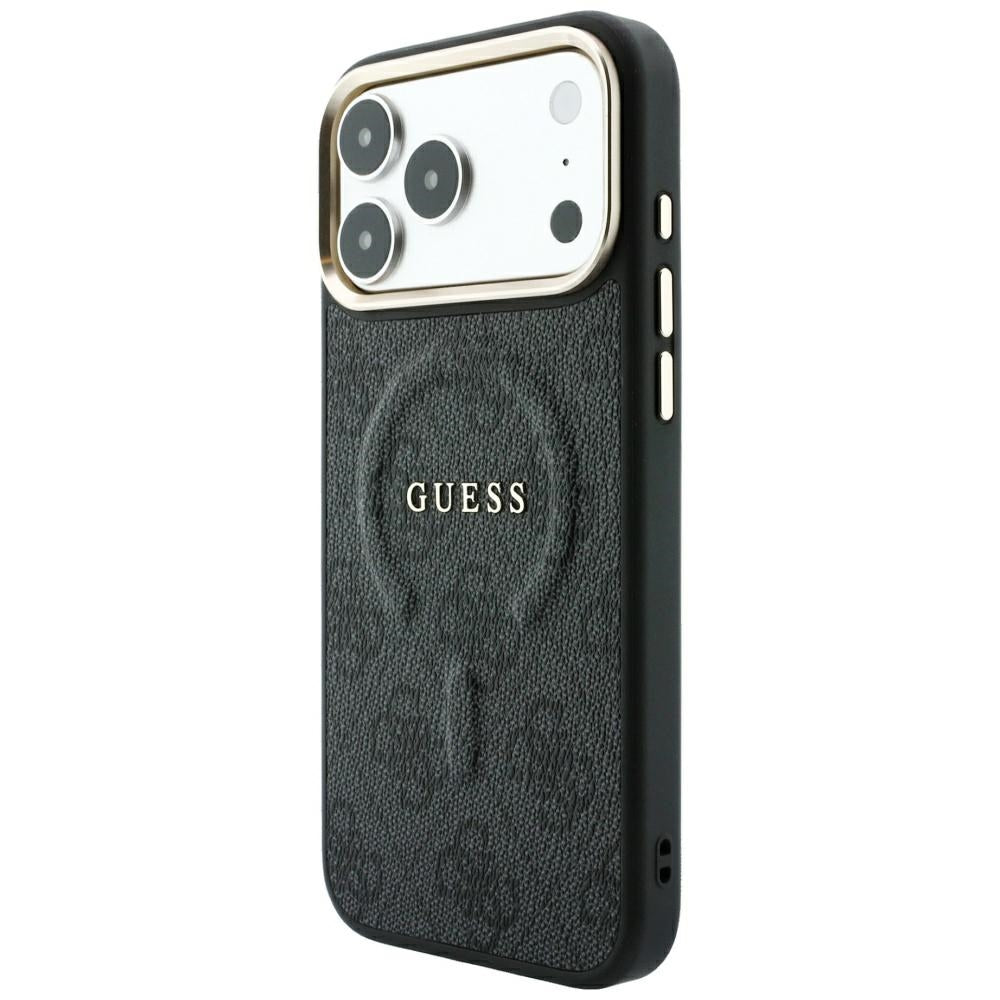 Custodia MagSafe per Apple iPhone 18 Pro / 17 Pro, Guess, 4G Embossed Classic, Nera
