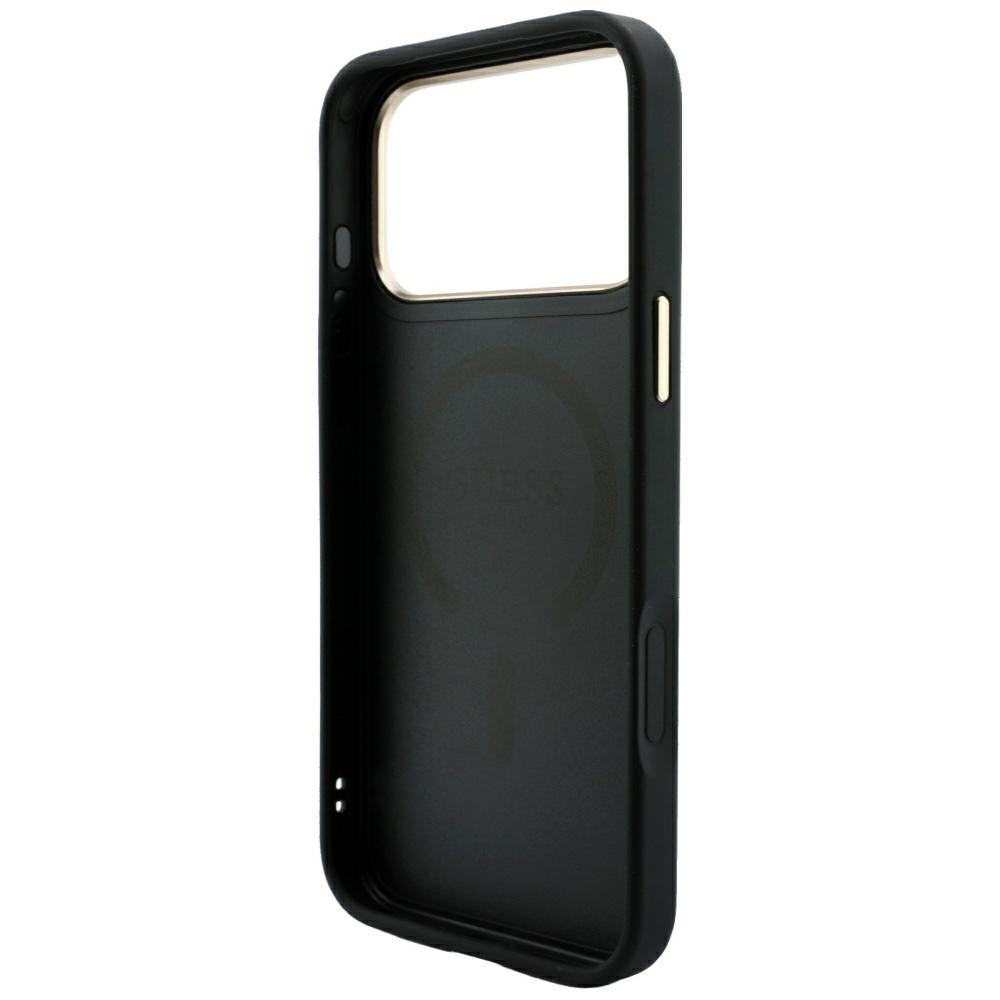Custodia MagSafe per Apple iPhone 18 Pro / 17 Pro, Guess, 4G Embossed Classic, Nera