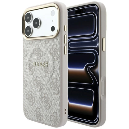 Custodia MagSafe per Apple iPhone 18 Pro / 17 Pro, Guess, 4G Embossed Classic, Rosa