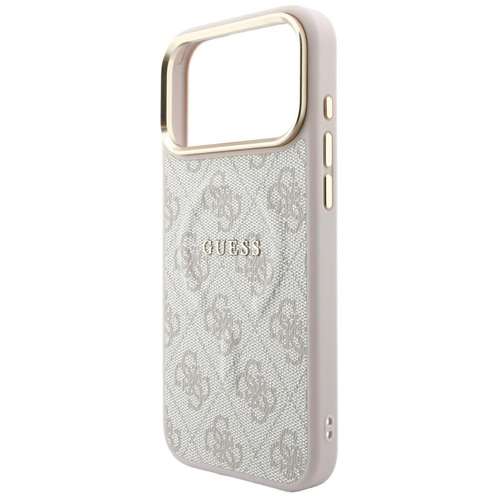 Custodia MagSafe per Apple iPhone 18 Pro / 17 Pro, Guess, 4G Embossed Classic, Rosa