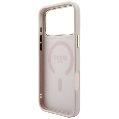 Custodia MagSafe per Apple iPhone 18 Pro / 17 Pro, Guess, 4G Embossed Classic, Rosa
