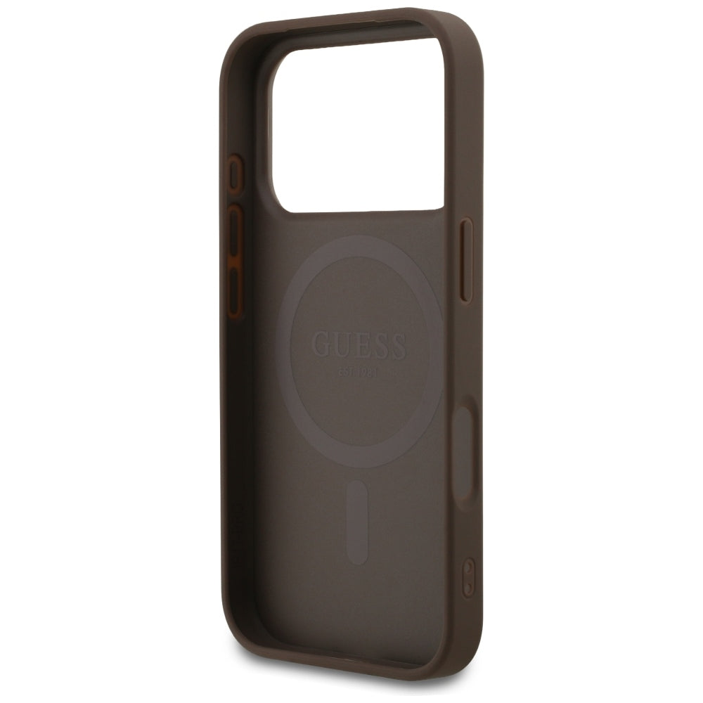 Custodia MagSafe per Apple iPhone 18 Pro / 17 Pro, Guess, 4G Small and Classic, Marrone