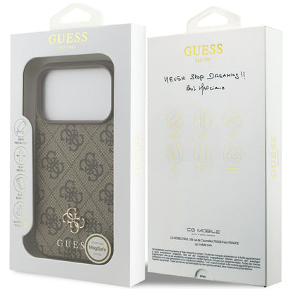 Custodia MagSafe per Apple iPhone 18 Pro / 17 Pro, Guess, 4G Small and Classic, Marrone