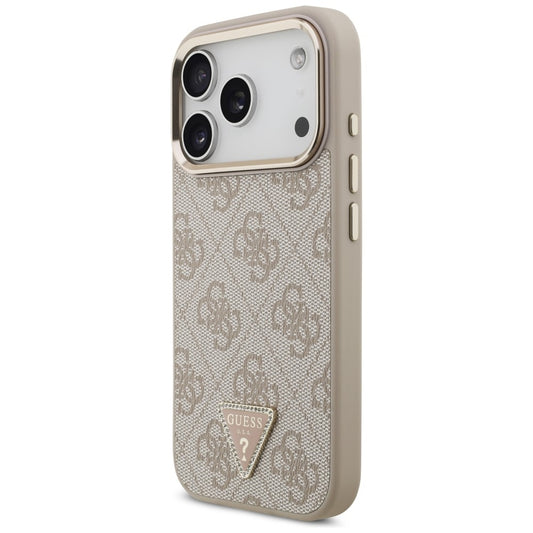 Custodia MagSafe per Apple iPhone 18 Pro / 17 Pro, Guess, Logo Triangolo 4G, Rosa Dorato