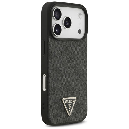 Custodia MagSafe per Apple iPhone 18 Pro / 17 Pro, Guess, 4G Triangle Strass, Nera