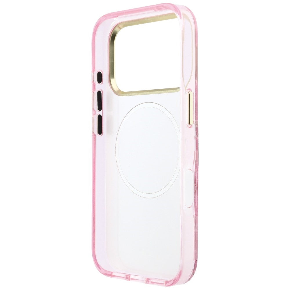 Custodia MagSafe per Apple iPhone 18 Pro / 17 Pro, Guess, IML Glitter Blossom Roses, Rosa